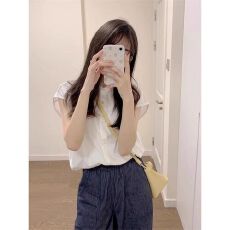 批发法式设计感小众白色短袖<b class='q'>衬衫</b>外套女<b class='q'>夏季</b>2026新款早秋<b class='q'>衬衣</b>气质上衣
