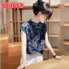 批发新中式国风印花短袖<b class='q'>T</b><b class='q'>恤</b>女2026夏季新款宽松显瘦复古百搭气质上衣