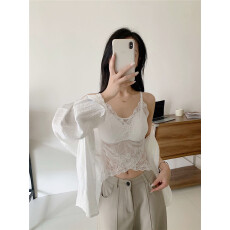 批发春装新款美背舒适打底透气吊带立体蕾丝带胸垫背心可外穿<b class='q'>西服</b>内搭