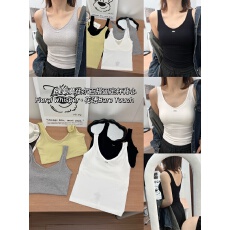 批发春夏新款美背裸氨<b class='q'>莫代尔</b>百搭固定杯一体式背心深V领口性感吊带女