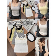 批发早春新款裸氨<b class='q'>莫代尔</b>百搭固定杯一体式后背交叉性感美背<b class='q'>背心女</b>春夏