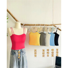 批发2026春夏新款外穿带胸垫美背<b class='q'>文胸</b>一体纯棉打底上衣吊带背心女内搭