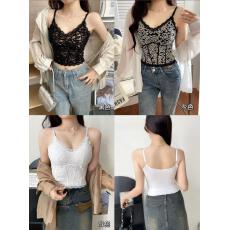 批发春夏性感蕾丝衫百搭蕾丝绣花带胸垫吊带背心美背<b class='q'>文胸</b>上衣女