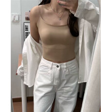 批发春夏薄款美背抹胸内衣吊带小背心女美背冰丝内搭带胸垫一体式<b class='q'>文胸</b>