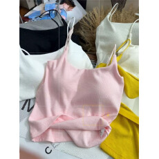 批发2026新款方领<b class='q'>吊带</b>背心女内搭带胸垫美背文胸一体抹胸无袖上衣女