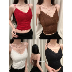 批发2026新款春夏季法式性感蕾丝内搭吊带韩版背心<b class='q'>内衣</b>女带胸垫打底衫