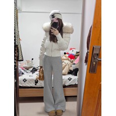 批发2025冬季新款美式辣妹毛领连帽加厚棉服女甜美<b class='q'>韩版</b>收腰短款棉衣潮