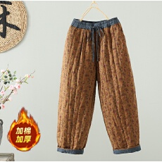 批发秋冬新品<b class='q'>亚麻</b>高密质感亲肤复古印花百搭休闲棉<b class='q'>裤</b>2025