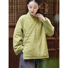 批发新中式禅意<b class='q'>女装</b>国风斜襟系绳禅修服加绒上衣武当山道袍改良居士服