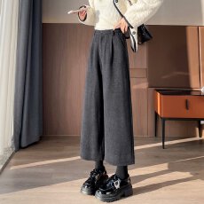 批发实拍2025秋冬<b class='q'>新款</b>加绒西<b class='q'>装</b><b class='q'>裤</b>高腰九分休闲<b class='q'>裤</b>毛呢直筒<b class='q'>裤</b>哈伦<b class='q'>裤</b>女