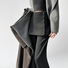 批发实拍2025秋冬新款微喇裤加绒休闲两件套<b class='q'>裙裤</b>阔腿拖地羊绒裤<b class='q'>女</b>