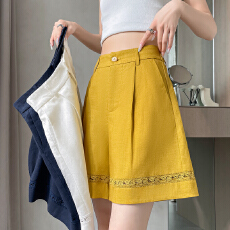 批发实拍2026夏季新款天丝亚麻五分<b class='q'>裤</b>A字阔腿高腰<b class='q'>棉麻</b>薄款短<b class='q'>裤</b><b class='q'>女</b>