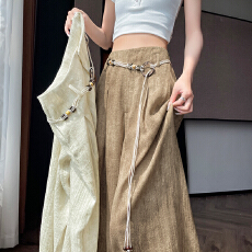 批发实拍2026夏季新款扎染天丝亚麻阔腿<b class='q'>裤</b><b class='q'>高腰</b><b class='q'>宽松</b><b class='q'>棉麻</b>拖地<b class='q'>裤</b><b class='q'>女</b>