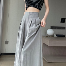 批发实拍2026夏季新款天丝亚麻阔腿<b class='q'>裤</b><b class='q'>高腰</b><b class='q'>棉麻</b>山本<b class='q'>裤</b>薄款休闲<b class='q'>裤</b><b class='q'>女</b>