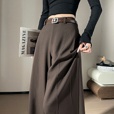 批发实拍2026夏季新款弯刀裤直筒休闲拖地裤<b class='q'>西装</b>裤高腰窄版阔腿裤<b class='q'>女</b>