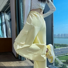 批发实拍2026夏季新款速干裤工装裤女高腰束脚阔腿两穿哈伦<b class='q'>运动</b>裤