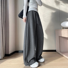 批发实拍2026春夏新款高腰弯刀裤窄版阔腿裤休闲卫裤<b class='q'>运动</b>裤女