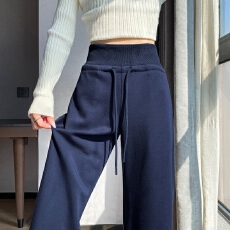 批发实拍2026夏季新款高腰窄版阔腿裤直筒<b class='q'>休闲裤</b>卫裤运动裤女
