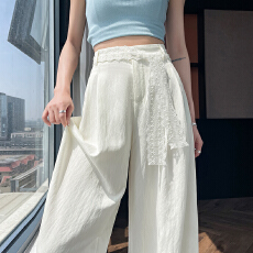 批发实拍2026夏季新款<b class='q'>棉麻</b>阔腿<b class='q'>裤</b><b class='q'>冰</b>丝高腰薄款蕾丝山本<b class='q'>裤</b>女