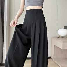 批发实拍2026夏季新款<b class='q'>西装</b>裤高腰阔腿裤直筒<b class='q'>休闲</b>宽松大脚拖地裤<b class='q'>女</b>