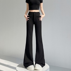 批发实拍2026夏季新款冰丝<b class='q'>西装裤</b>微喇裤高腰喇叭薄款阔腿拖地裤<b class='q'>女</b>