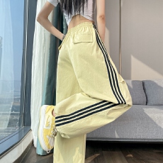 批发实拍2026夏季新款冰丝速干美式工装裤女薄款束脚阔腿休闲裤运动裤