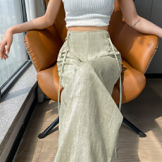 批发实拍2026夏季新款扎染天丝亚麻阔腿裤高腰宽松棉麻拖地裤女