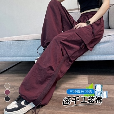 批发实拍2026夏季新款薄款速干两穿工装<b class='q'>裤</b>高腰冰丝<b class='q'>裤</b>运动<b class='q'>裤</b>女
