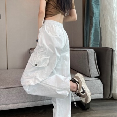 批发实拍速干裤工装裤女2026夏季薄款高腰束脚阔腿两穿<b class='q'>哈伦</b>运动裤