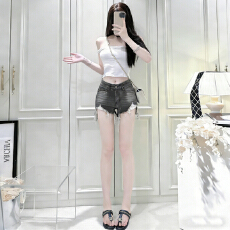 批发破洞牛仔短裤<b class='q'>女</b>修身显瘦包臀热裤