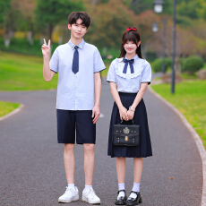 批发实拍情侣装夏短袖学生班服<b class='q'>演出服</b>毕业套装