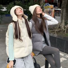 批发2026新款韩版针织面料毛线针织老钱绞花抗起球羽绒棉马甲<b class='q'>女</b>