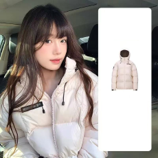 批发情侣同款<b class='q'>男</b>女连帽企鹅短款羽绒棉服女冬季新款设计感加厚外套