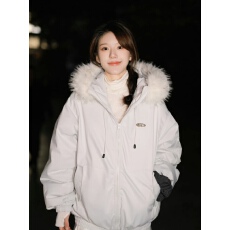 批发<b class='q'>明星</b><b class='q'>同款</b>大毛领工装派克羽绒棉服女2025新款冬季保暖加厚棉袄外套