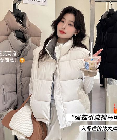 조기 가을 패션 품격 다용도 양성 및 음성 둘 착용 루즈핏 조끼 면 베스트