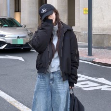 批发美式高街复古飞行员夹克秋冬季夹棉棒球服外套棉衣女潮