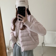 批发针织立领拼接羽绒棉服女短款2026年冬季新款小个子轻薄排骨外套