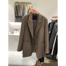 批发韩国东大门2025秋冬新款女装<b class='q'>气质</b>时尚翻领口袋西装<b class='q'>外套</b>显瘦上