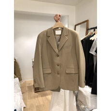 批发韩国东大门2025秋冬新款时尚单排扣宽松气质纯色西装<b class='q'>外套</b>女上