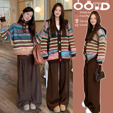 2025新款孕妇秋冬季加厚设计感小众美拉德撞色针织衫