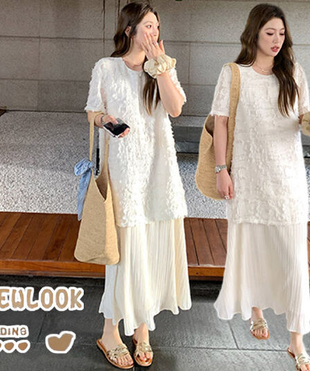 임산부 쉬폰 패치워크 여름 프랑스식 낭만주의 자카드 홀로우 아웃 우아한 드레스