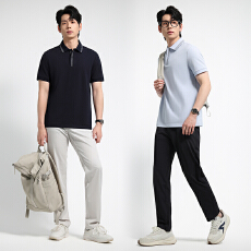批发品质功能性翻领短袖T恤男<b class='q'>夏</b>季2025新款POLO衫百搭透气休闲上衣