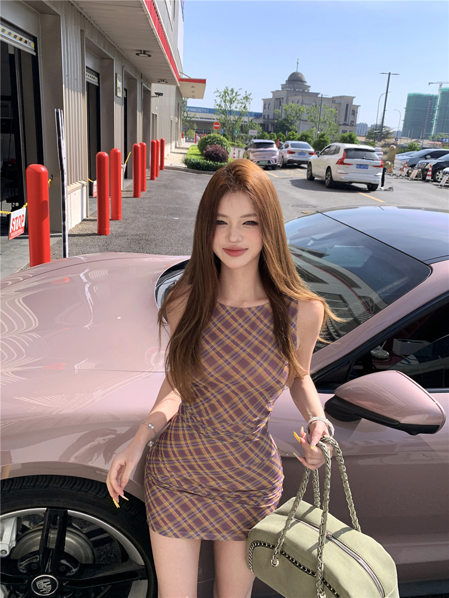 실사 레트로 섹시함 비대칭 비틀림 디자인 슬림해 보이는 신축성 망사 몸매 가꾸기 품격 타이트 스커트 여성 드레스