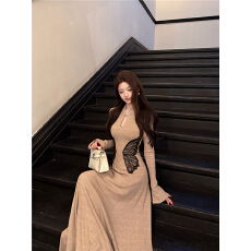 批发实拍复古性感新中式改良刺绣收腰显瘦连衣裙长裙+披肩两件套女