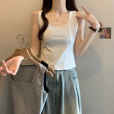 批发实拍精棉210g<b class='q'>大码</b>夏季胖MM西装内搭宽肩带吊带外穿无袖显瘦上衣