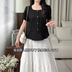 批发大码女胖mm<b class='q'>夏季</b>漂亮独特别致显瘦遮肚子短袖小衫洋气宽松<b class='q'>衬衫</b>上衣