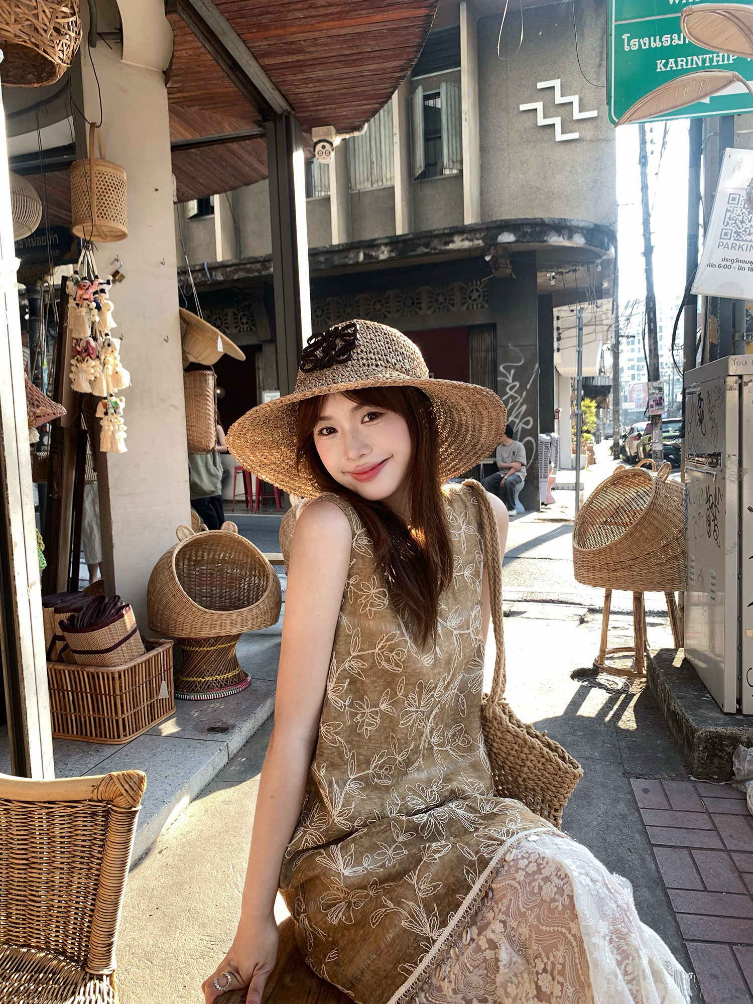 작은 6 월 6 월 브리트니 한여름 밤 꿈 나라 중년 튀김 색상 패치워크 레이스 프릴 조끼 원피스 롱 스커트