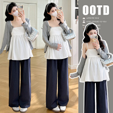 批发简约清凉轻薄长袖防晒吊带<b class='q'>背心</b>+洗<b class='q'>水牛仔</b>裤三件套