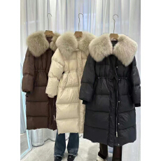 批发韩国狐狸毛羽绒棉服女中长款2026冬季新款收腰显瘦过膝加厚外套