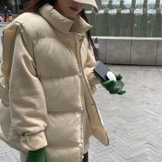 批发A7seven冬季新款羽绒棉马甲女潮流时尚宽松坎肩背心外穿马夹外套